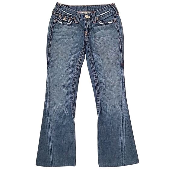 Vintage True Religion Joey Flare Jeans 26 USA Made Y2K - Picture 2 of 10